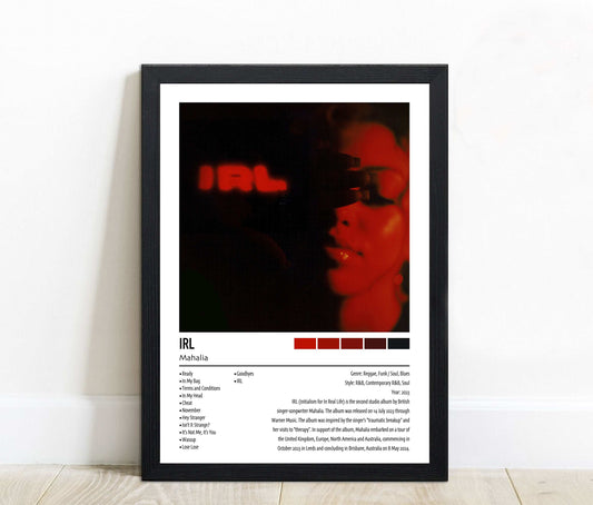 Mahalia | IRL | Custom Album Cover Poster Print