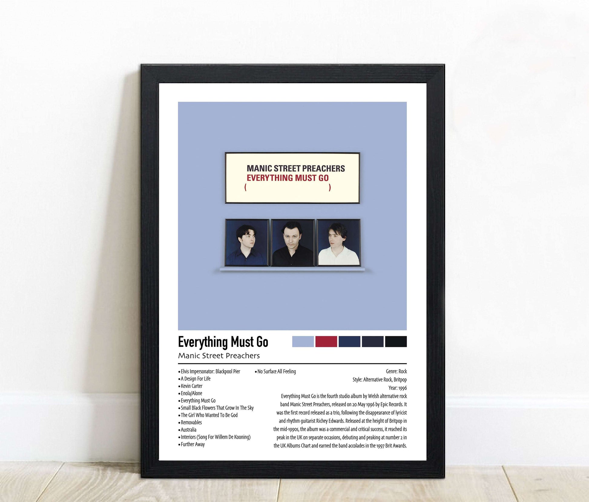 Manic Street Preachers | Everything Must Go | Custom Album Cover Poster Print