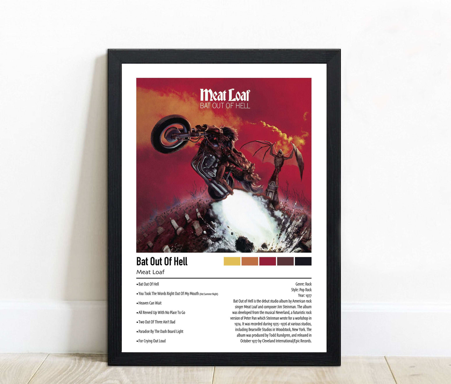 Meat Loaf | Bat Out of Hell | Custom Album Cover Poster Print