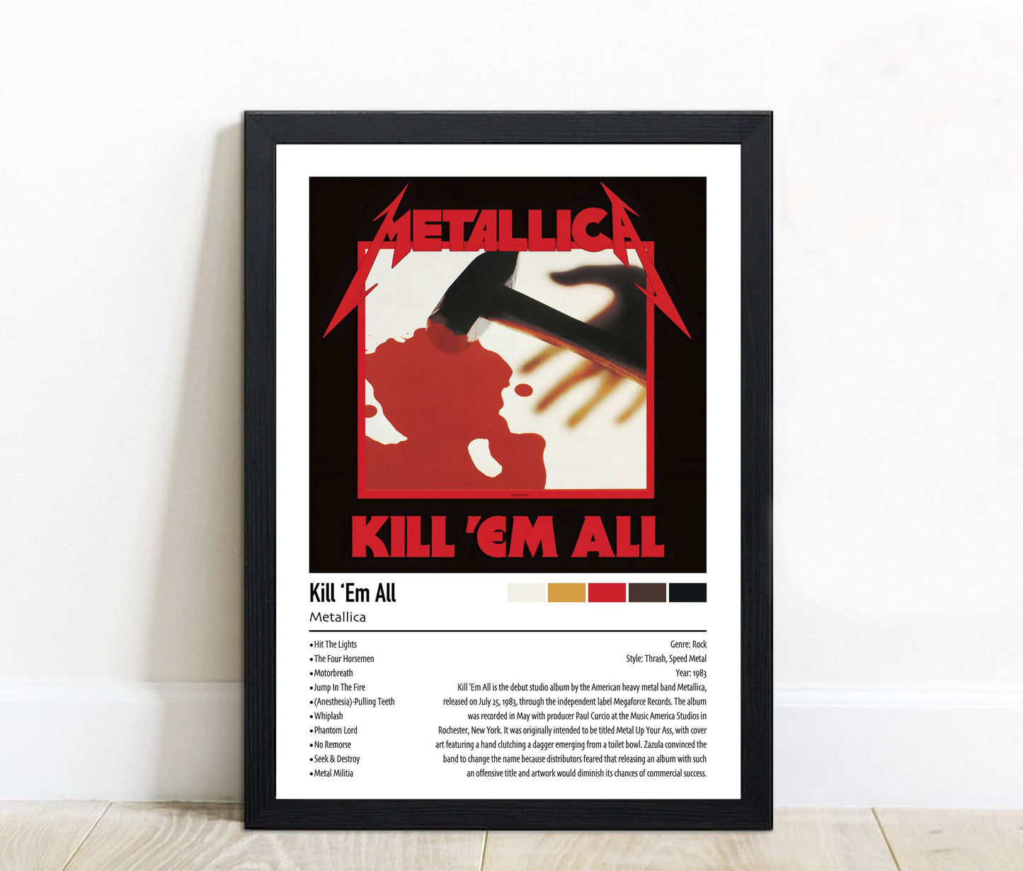 Metallica | Kill 'Em All | Custom Album Cover Poster Print
