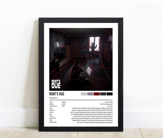 Nemzzz | RENT'S DUE | Custom Album Cover Poster Print