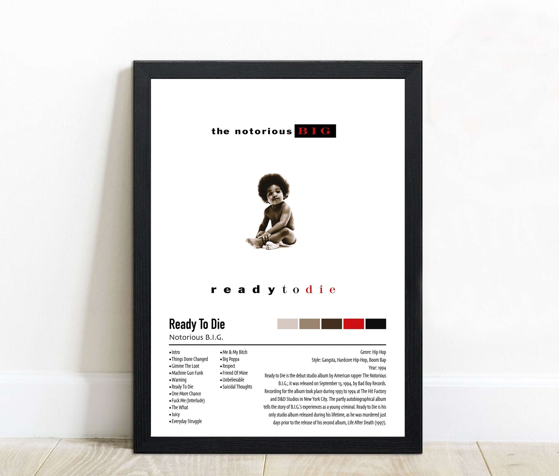 Notorious B.I.G. | Ready To Die | Custom Album Cover Poster Print