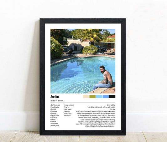 Post Malone | Austin | Custom Album Cover Poster Print