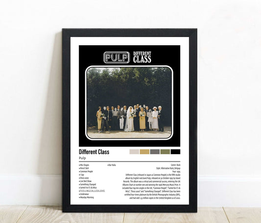 Pulp | Different Class | Custom Album Cover Poster Print