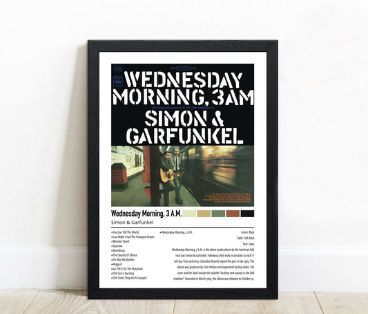 Simon & Garfunkel | Wednesday Morning, 3 A.M. | Custom Album Cover Poster Print