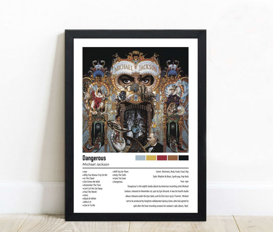 Michael Jackson | Dangerous | Custom Album Cover Poster Print