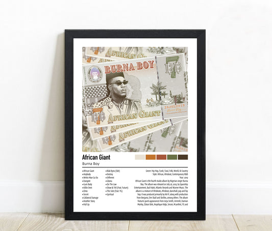 Burna Boy | African Giant | Custom Album Cover Poster Print