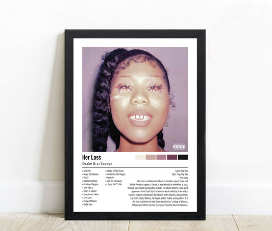 Drake & 21 Savage | Her Loss | Custom Album Cover Poster Print