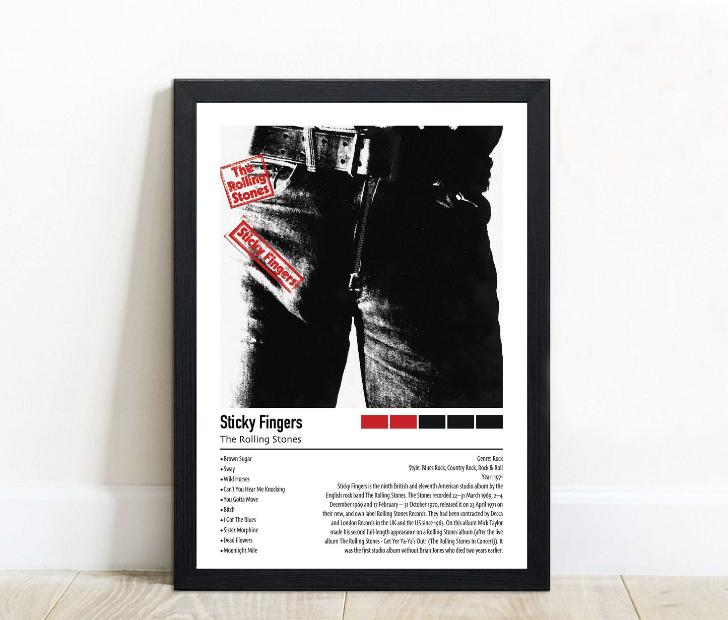 The Rolling Stones - Sticky Fingers | Custom Album Cover Poster Print
