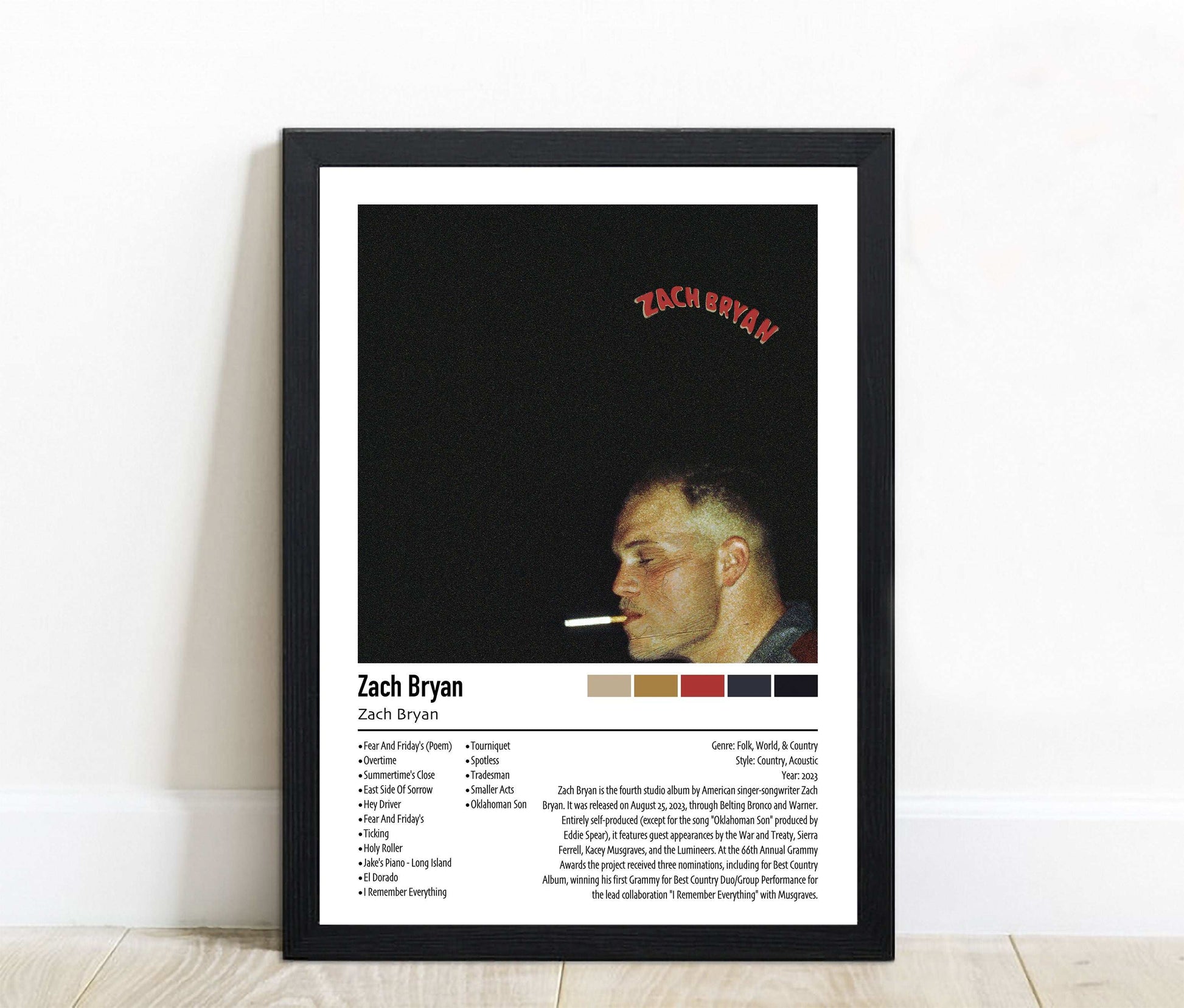 Zach Bryan | Zach Bryan | Custom Album Cover Poster Print