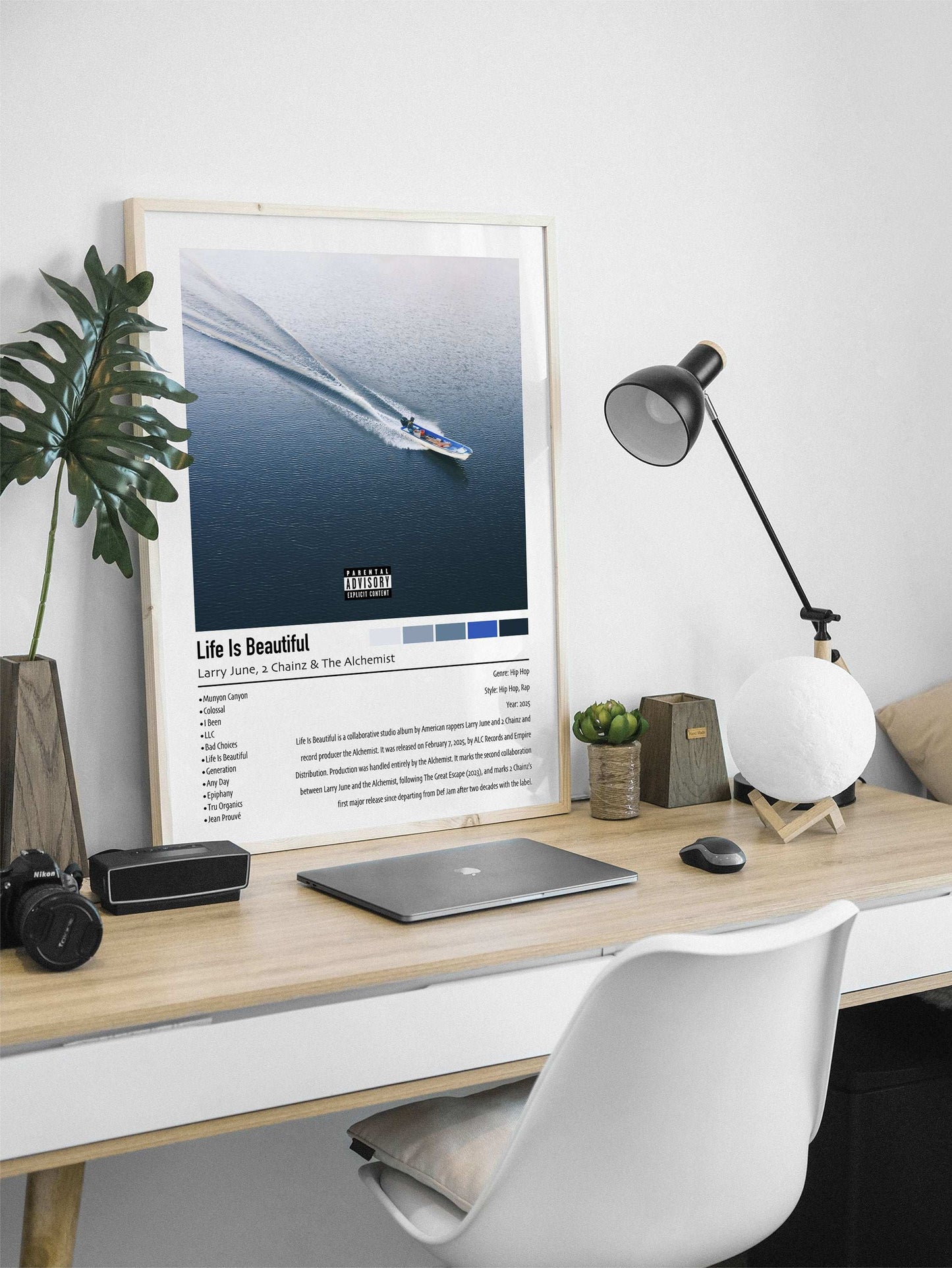 Larry June, 2 Chainz & The Alchemist | Life Is Beautiful | Custom Album Cover Poster Print