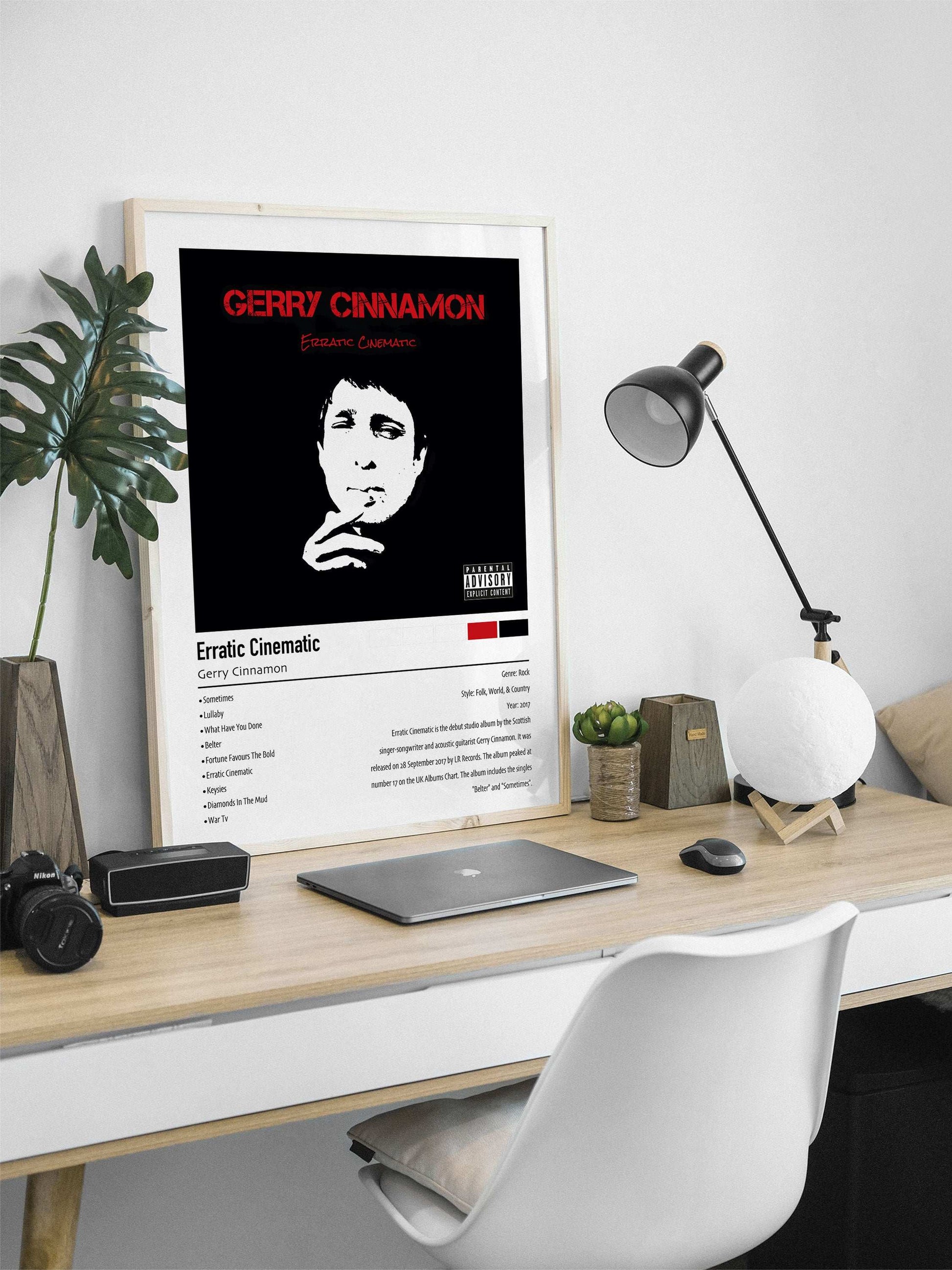 Gerry Cinnamon | Erratic Cinematic | Custom Album Cover Poster Print