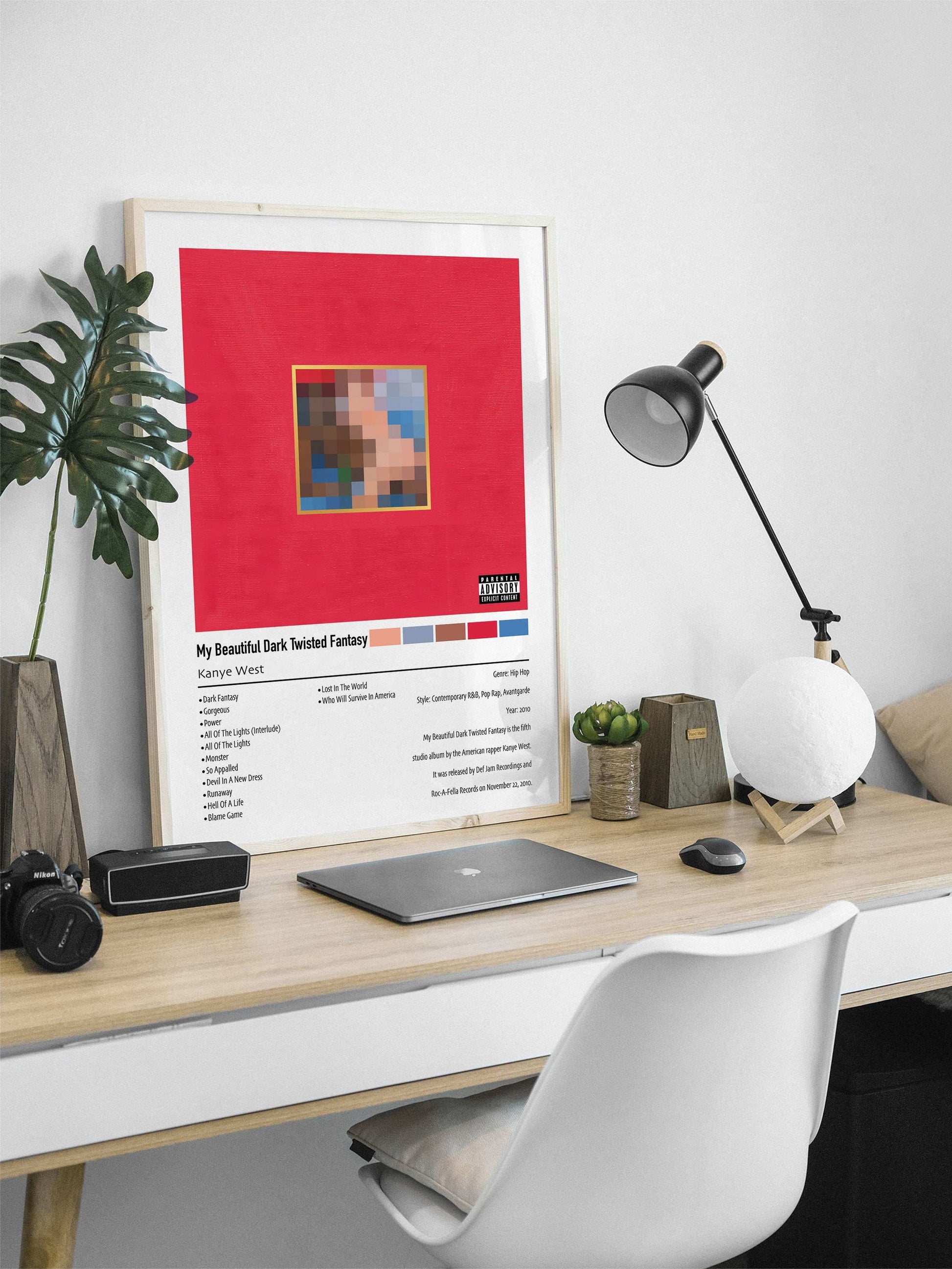 Kanye West | My Beautiful Dark Twisted Fantasy | Custom Album Cover Poster Print