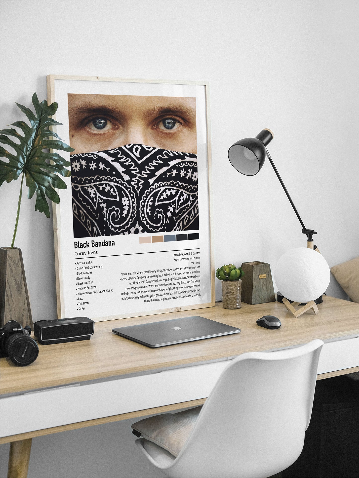 Corey Kent | Black Bandana | Custom Album Cover Poster Print