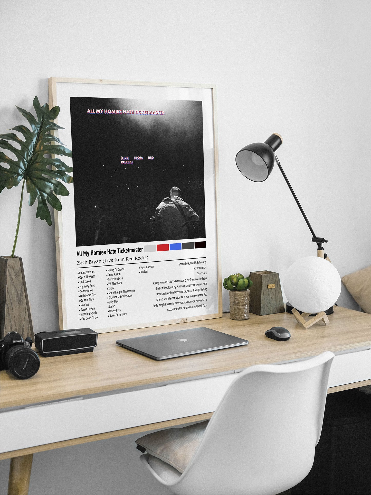 Zach Bryan (Live From Red Rocks) | All My Homies Hate Ticketmaster | Custom Album Cover Poster Print