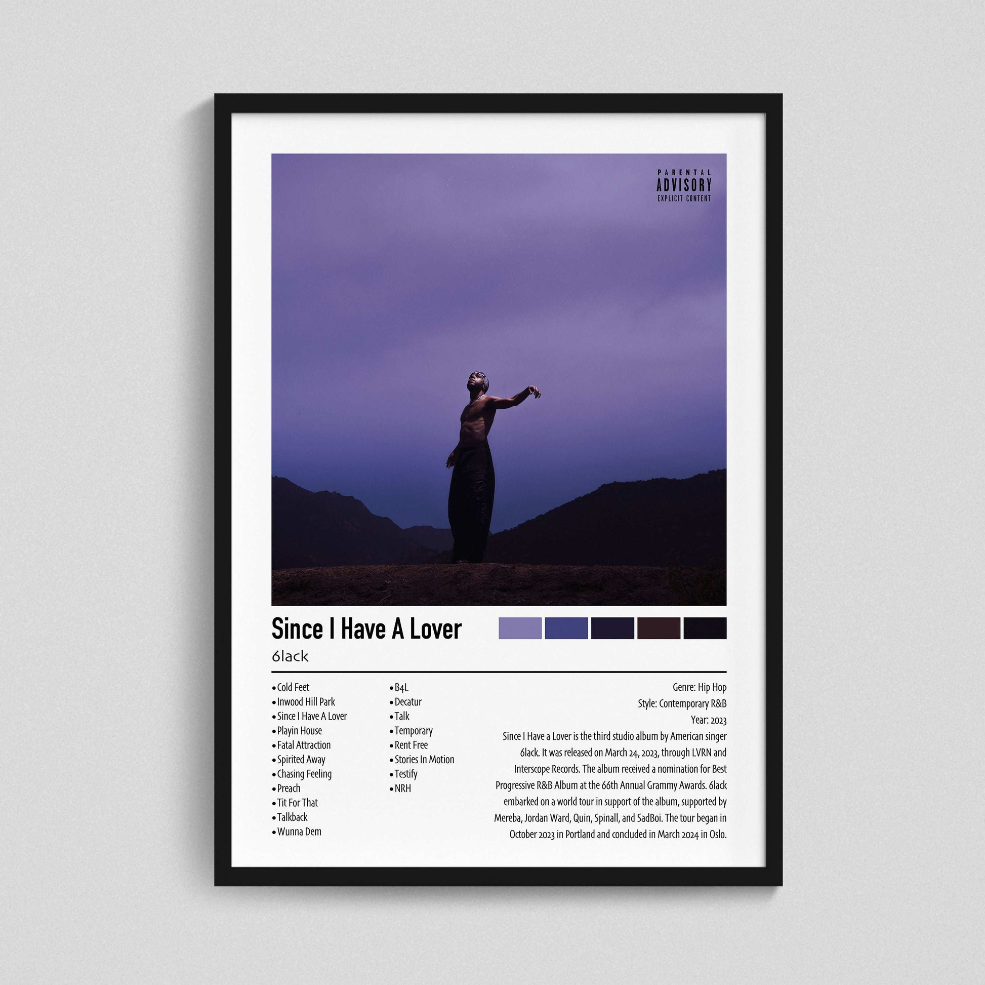 6lack | Since I Have A Lover | Custom Album Cover Poster Print