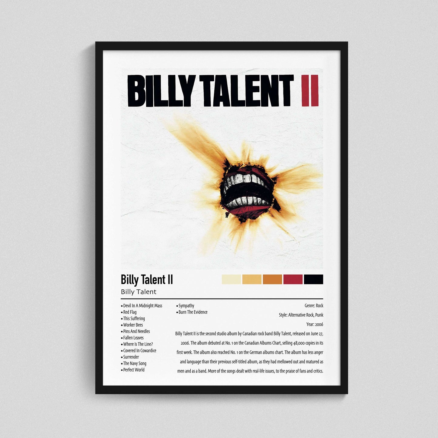 Billy Talent | Billy Talent Il | Custom Album Cover Poster Print