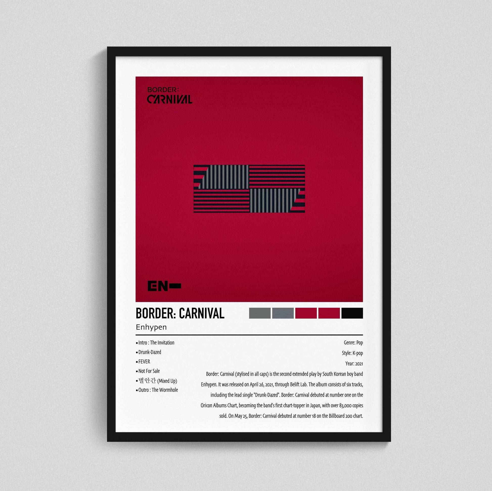 Enhypen | BORDER: CARNIVAL | Custom Album Cover Poster Print