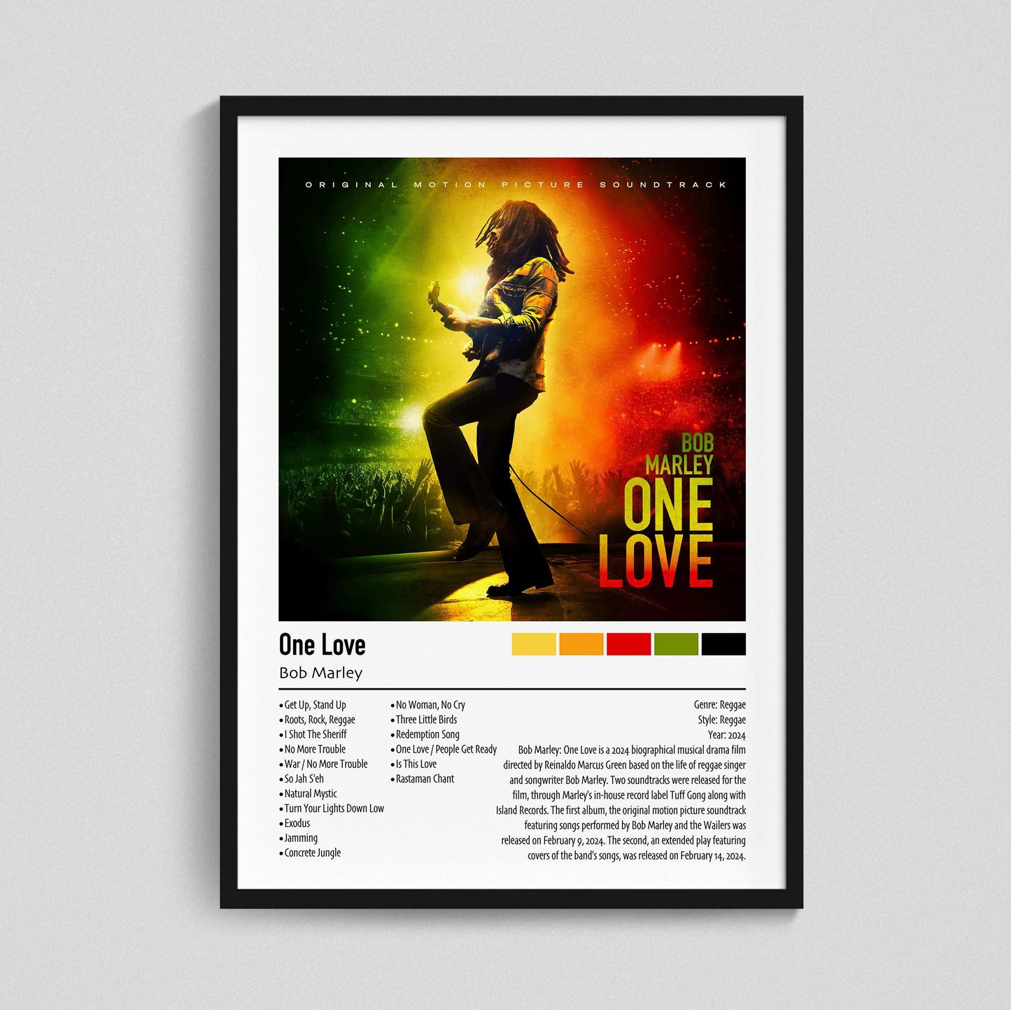 Bob Marley | One Love Soundtrack | Custom Album Cover Poster Print