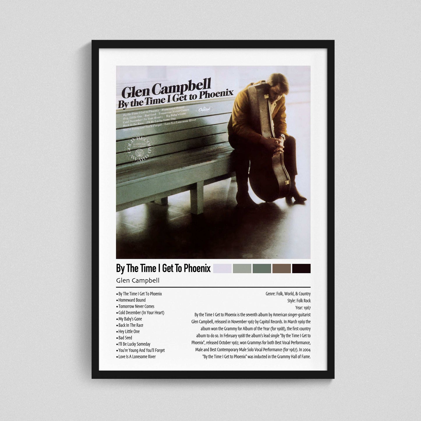 Glen Campbell | By The Time I Get To Phoenix | Custom Album Cover Poster Print