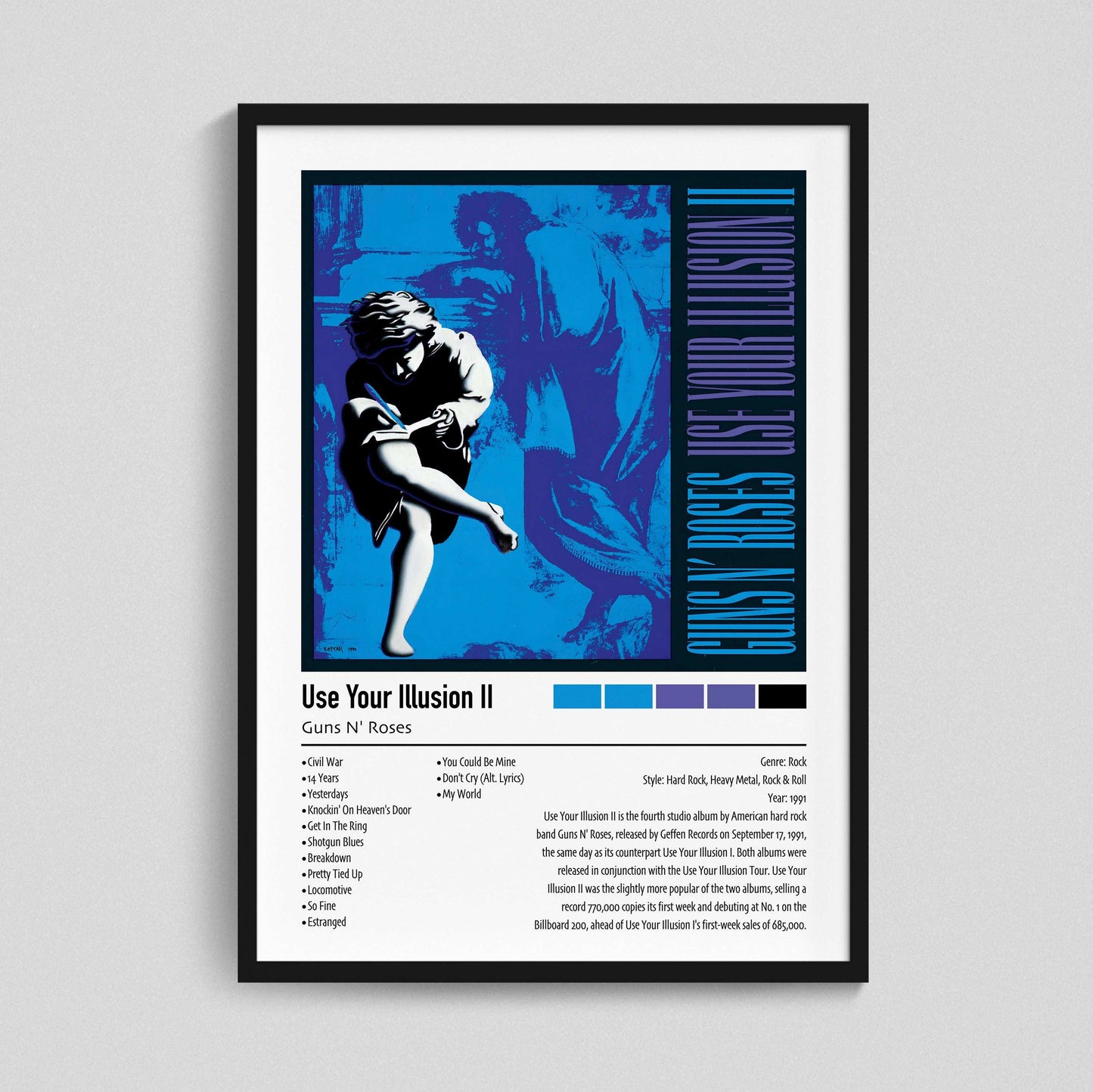 Guns N' Roses | Use Your Illusion II | Custom Album Cover Poster Print