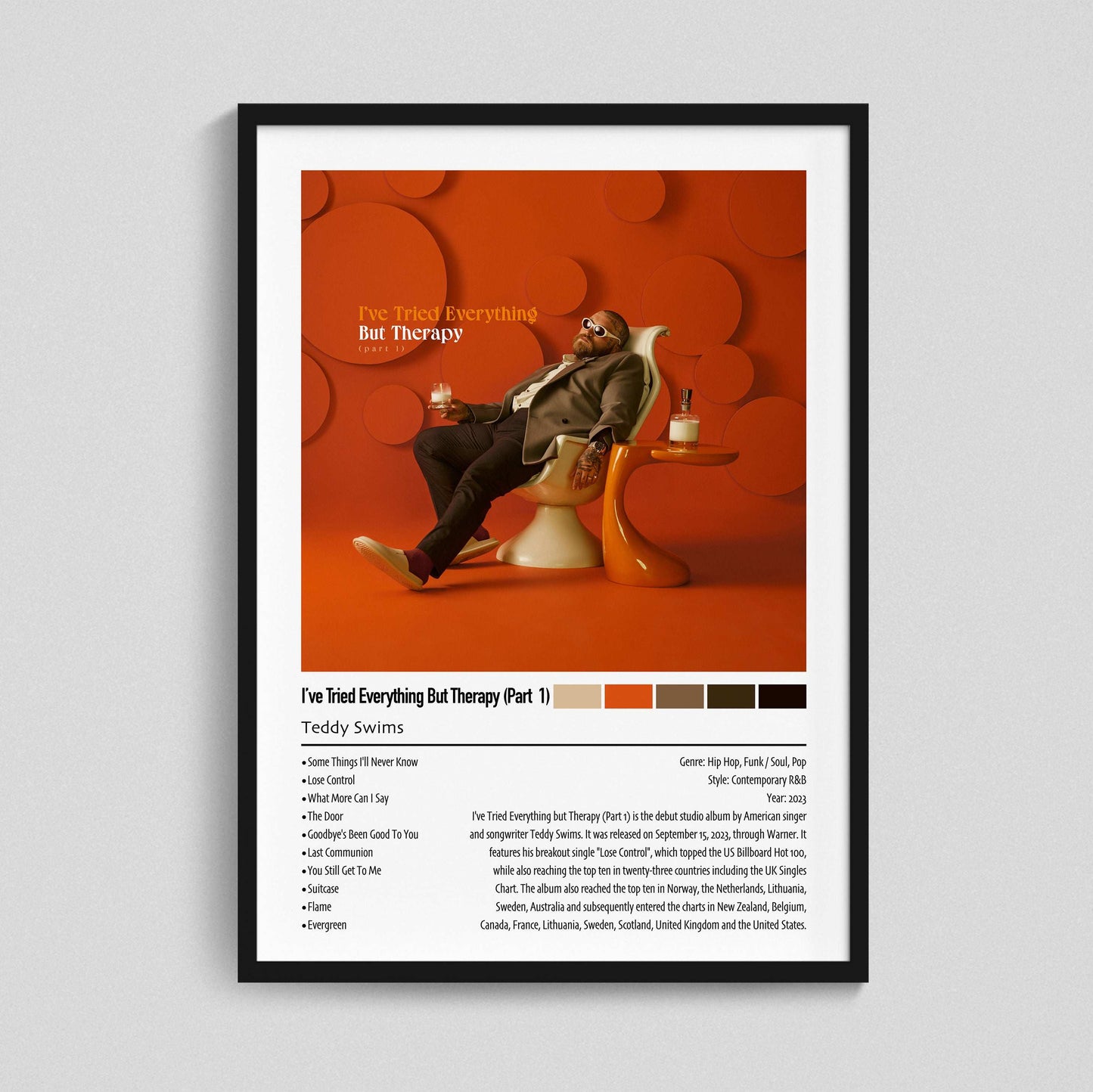 Teddy Swims | I've Tried Everything But Therapy (Part 1) | Custom Album Cover Poster Print