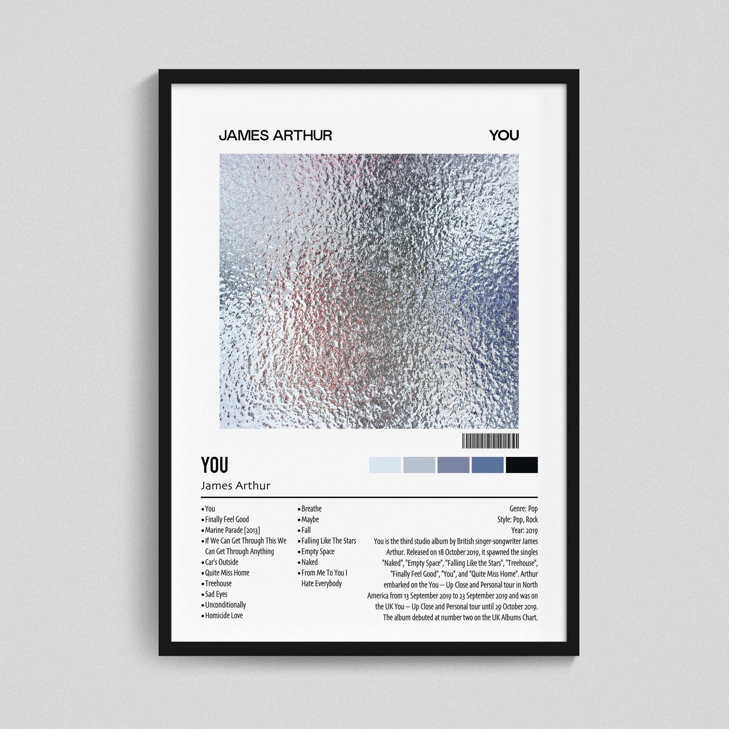 James Arthur | YOU | Custom Album Cover Poster Print