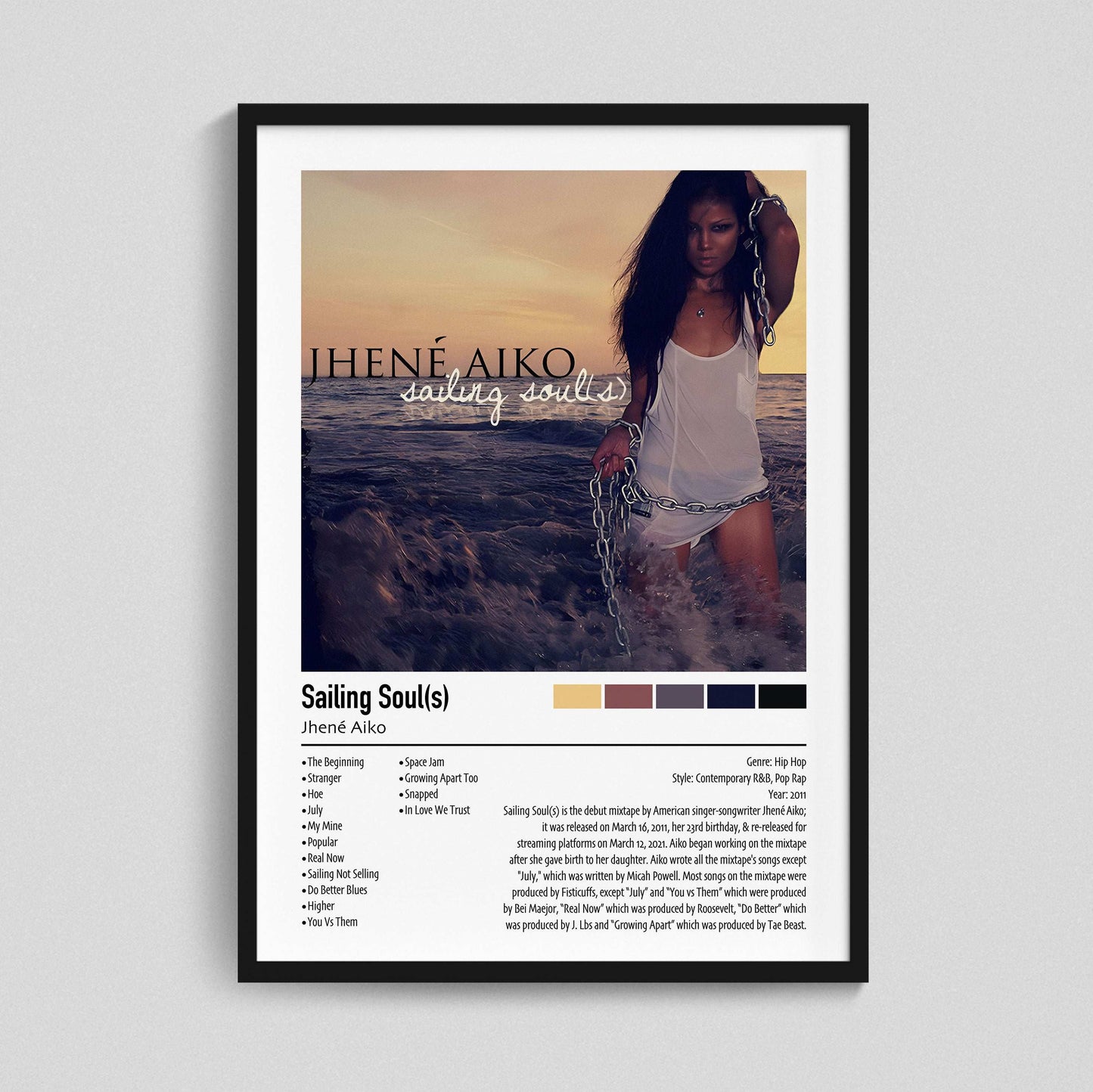 Jhené Aiko | Sailing Soul(s) | Custom Album Cover Poster Print