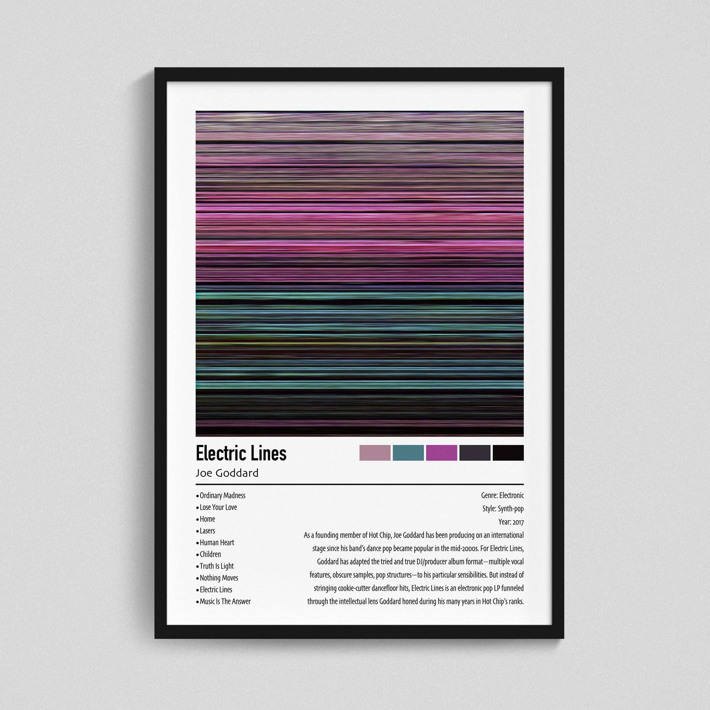 Joe Goddard | Electric Lines | Custom Album Cover Poster Print