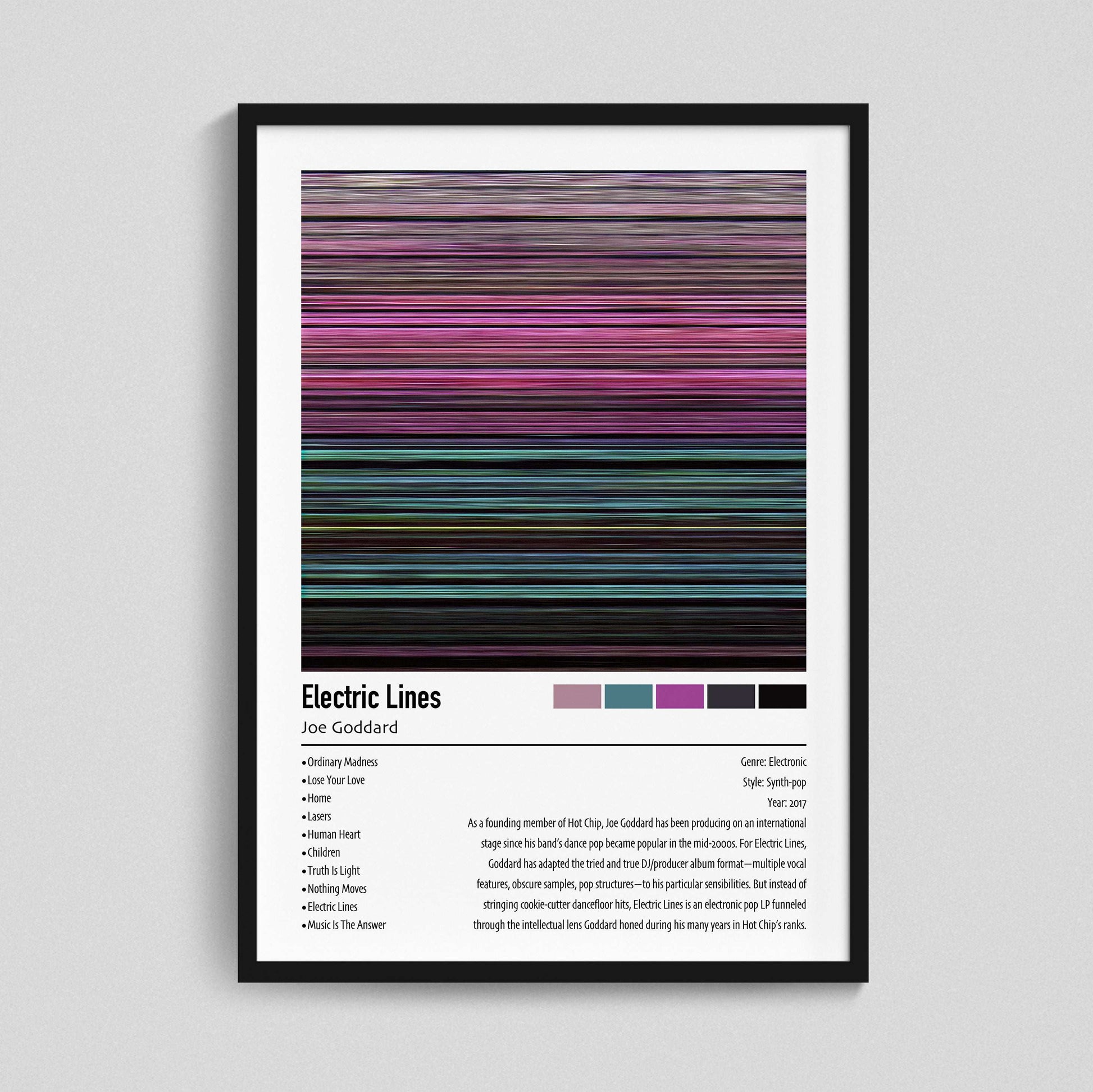 Joe Goddard | Electric Lines | Custom Album Cover Poster Print