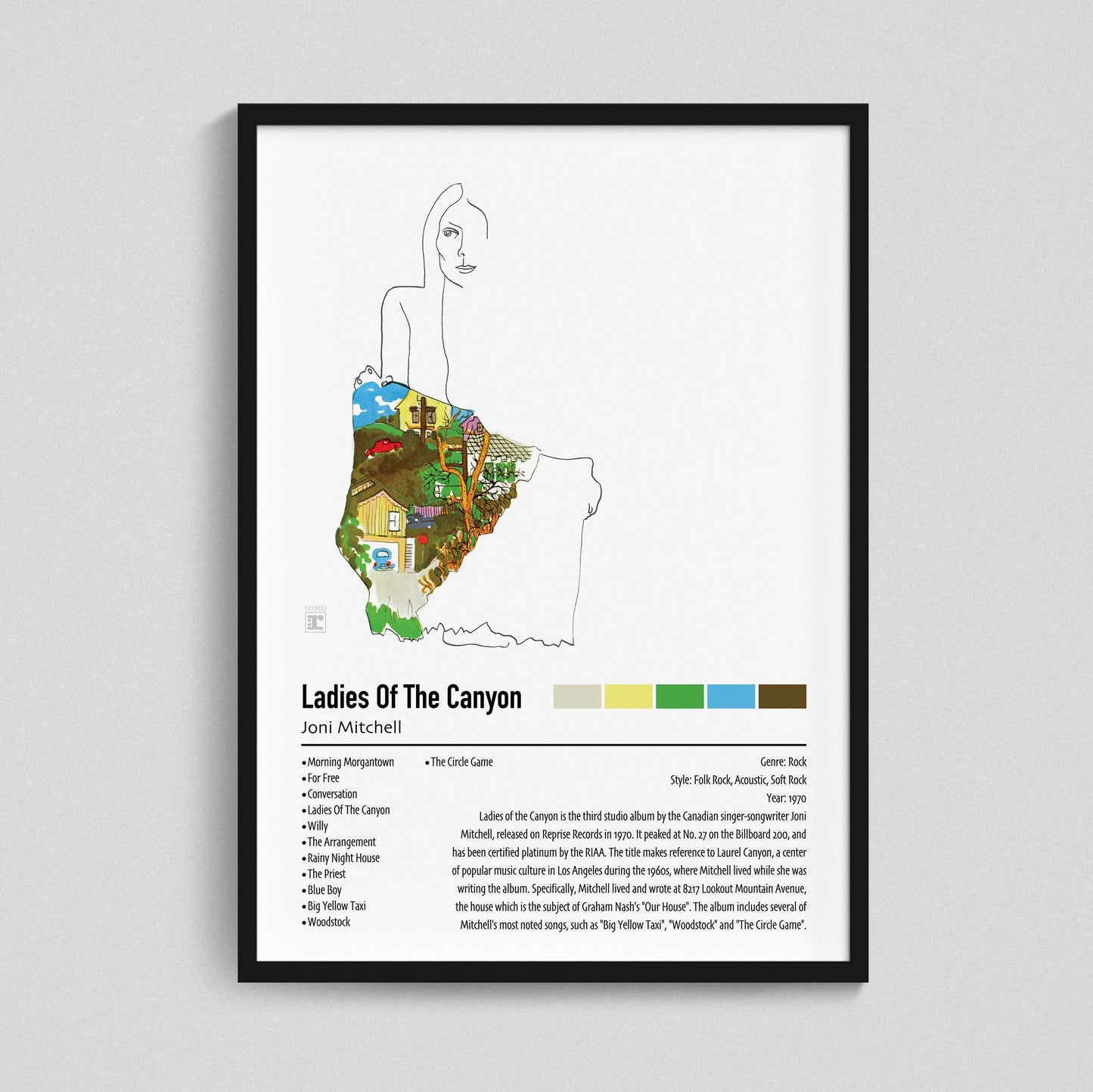 Joni Mitchell | Ladies Of The Canyon | Custom Album Cover Poster Print