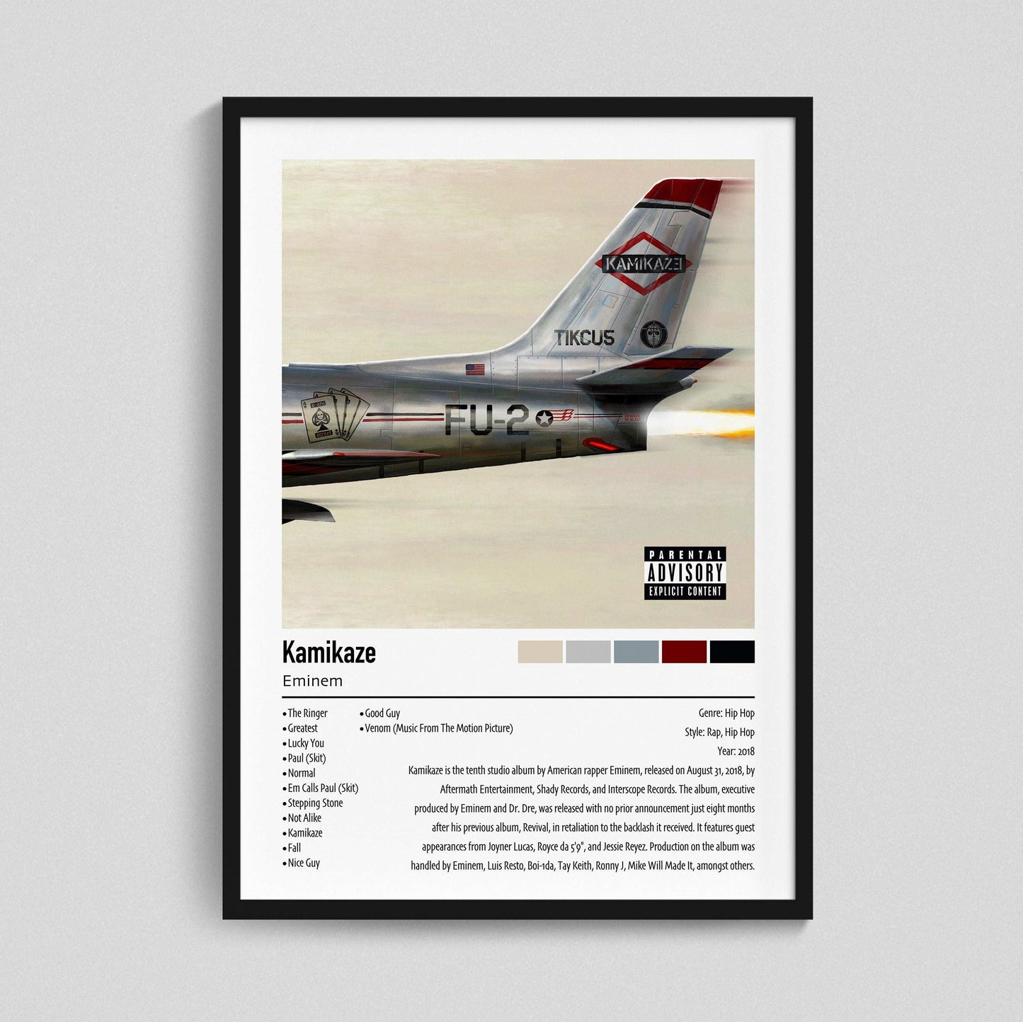 Eminem | Kamikaze | Custom Album Cover Poster Print