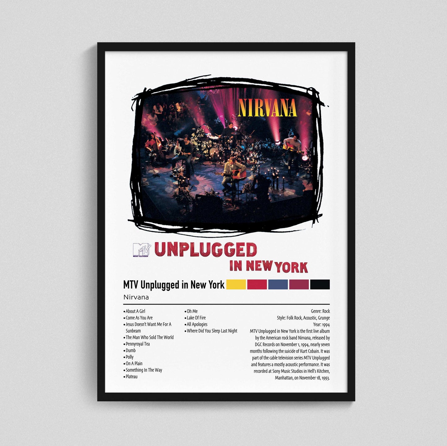 Nirvana | MTV Unplugged in New York | Custom Album Cover Poster Print
