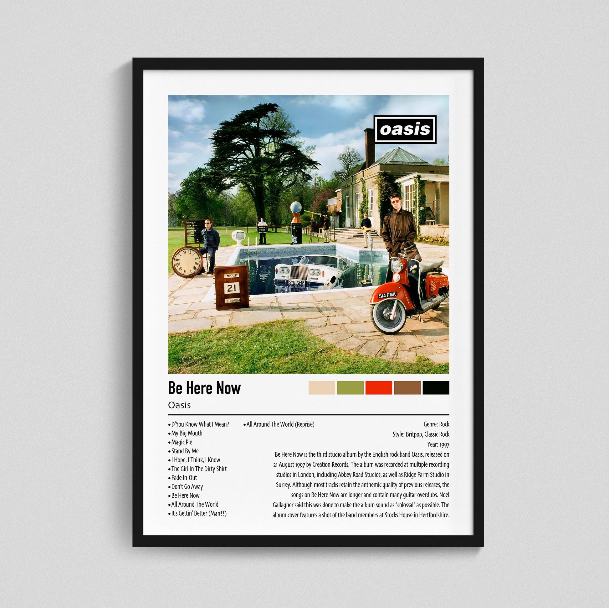 Oasis | Be Here Now | Custom Album Cover Poster Print