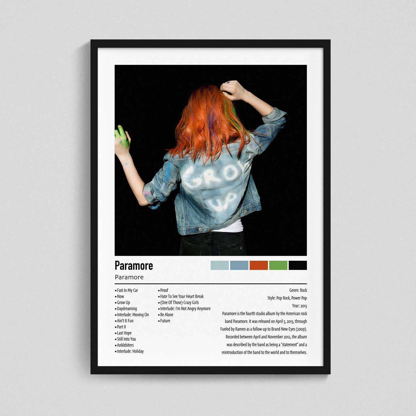 Paramore | Paramore | Custom Album Cover Poster Print