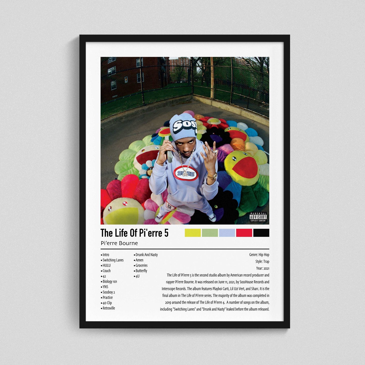 Pi'erre Bourne | The Life Of Pi'erre 5 | Custom Album Cover Poster Print