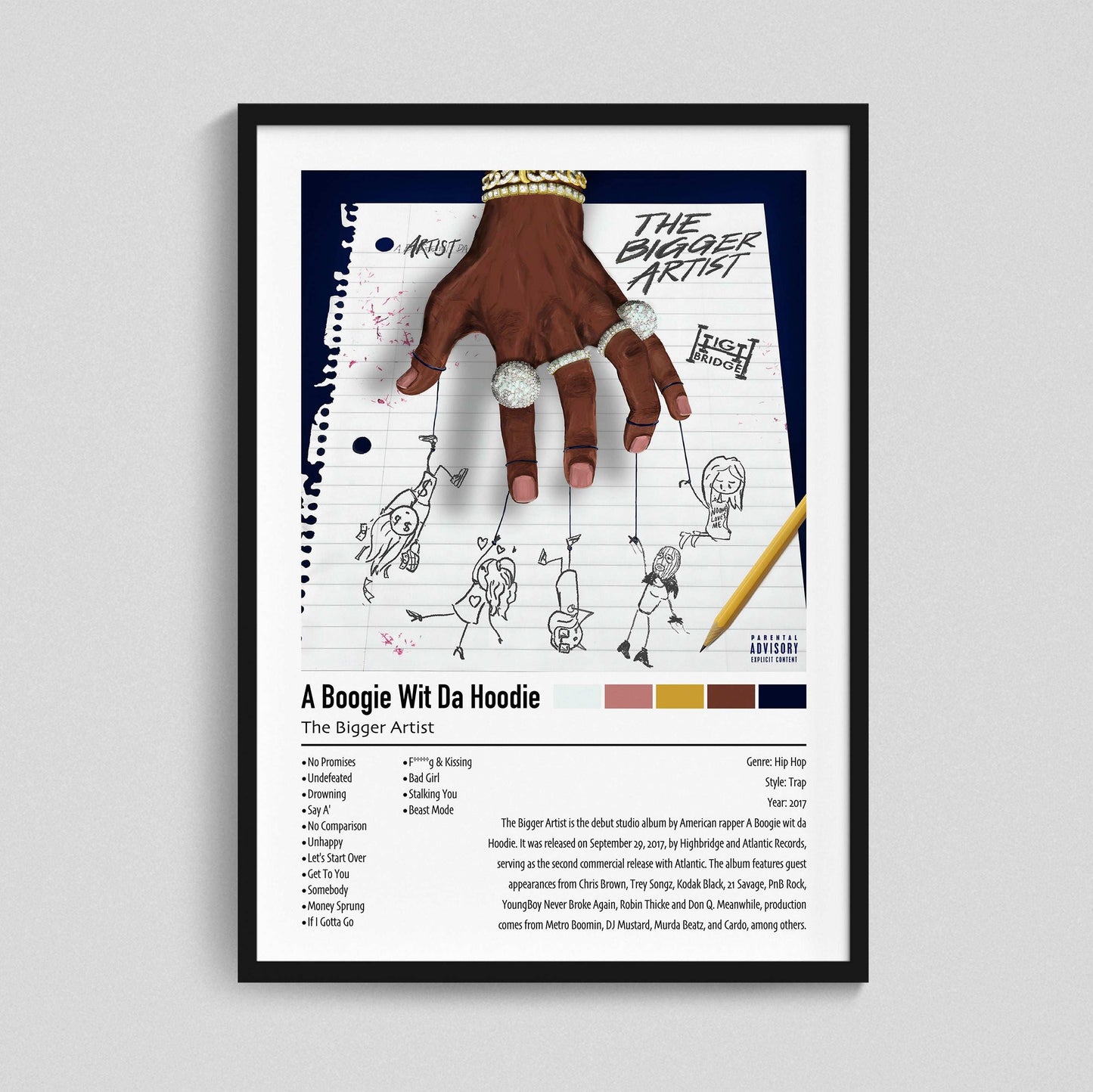 A Boogie Wit Da Hoodie | The Bigger Artist | Custom Album Cover Poster Print