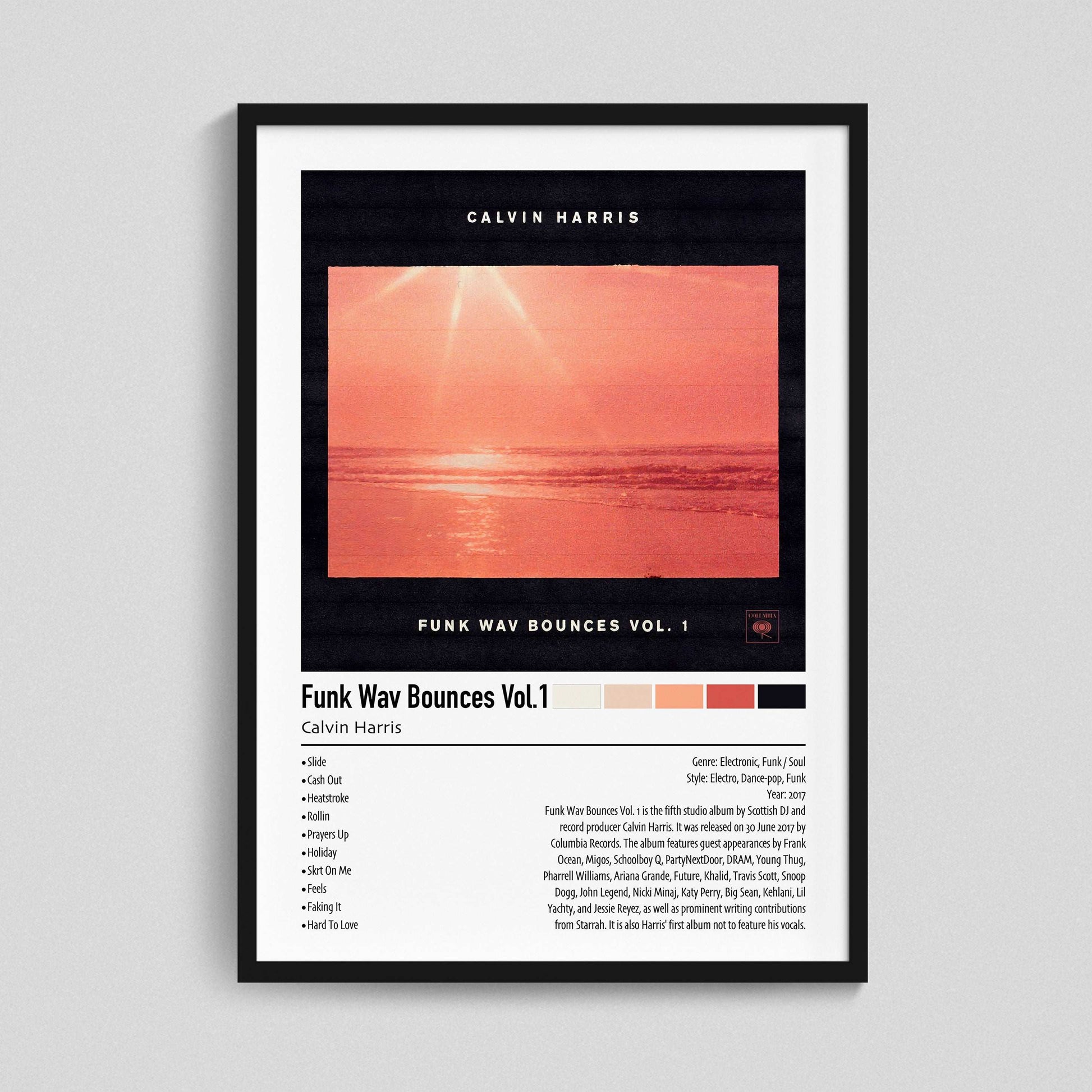 Calvin Harris | Funk Wav Bounces Vol.1 | Custom Album Cover Poster Print