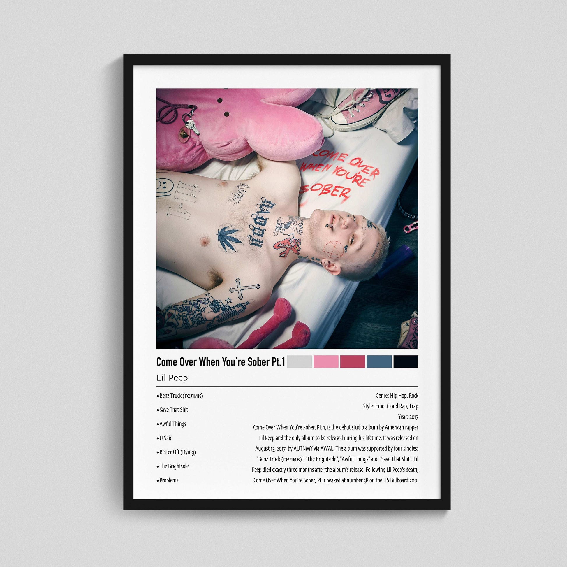 Lil Peep | Come Over When You're Sober Pt.1 | Custom Album Cover Poster Print