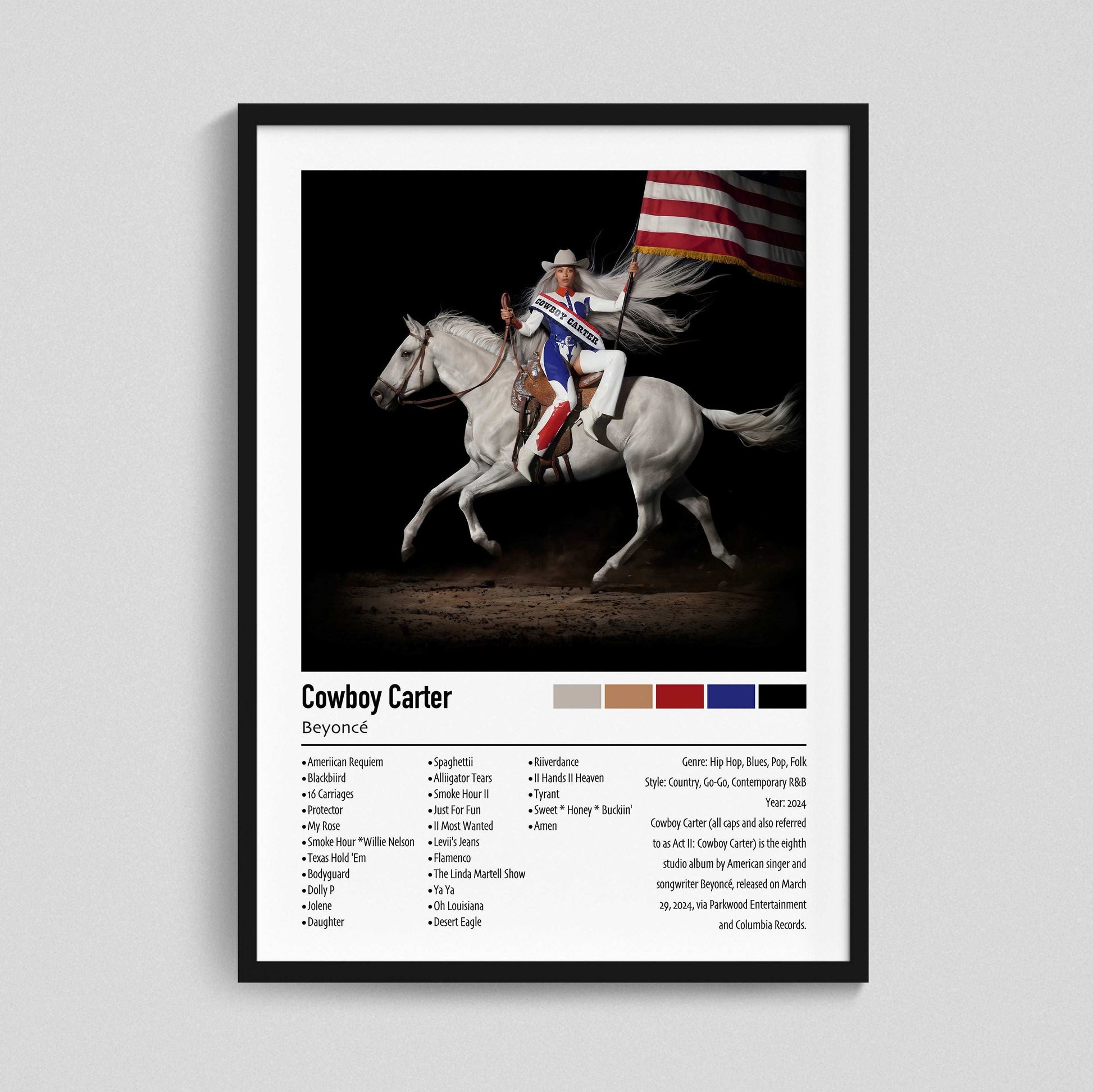 Beyoncé | Cowboy Carter | Custom Album Cover Poster Print