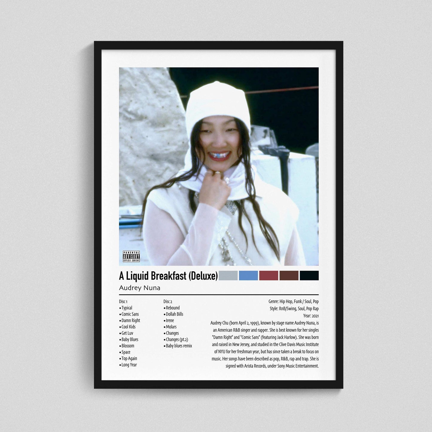 Audrey Nuna | A Liquid Breakfast (Deluxe) | Custom Album Cover Poster Print