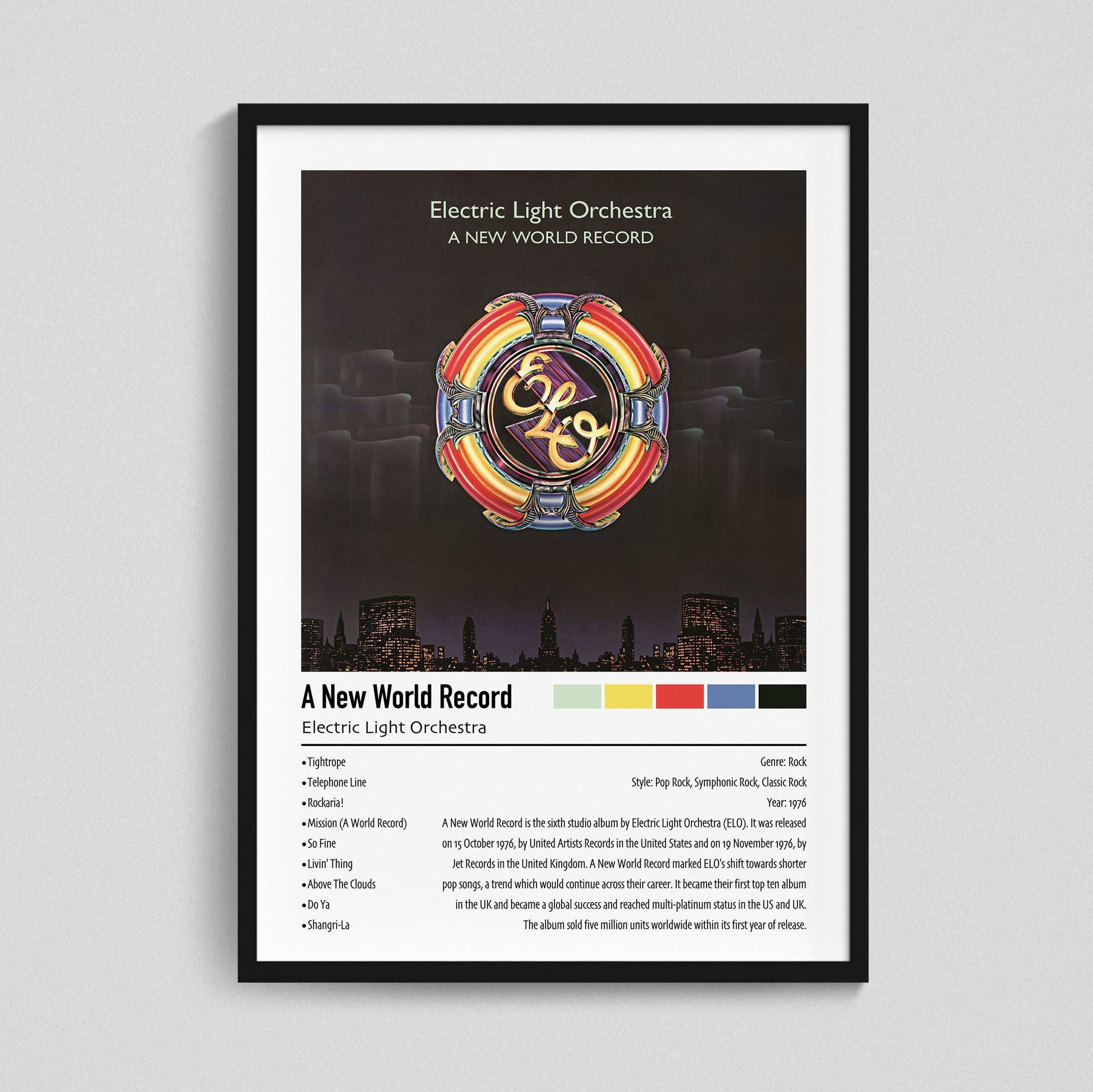 Electric Light Orchestra | A New World Record | Custom Album Cover Poster Print