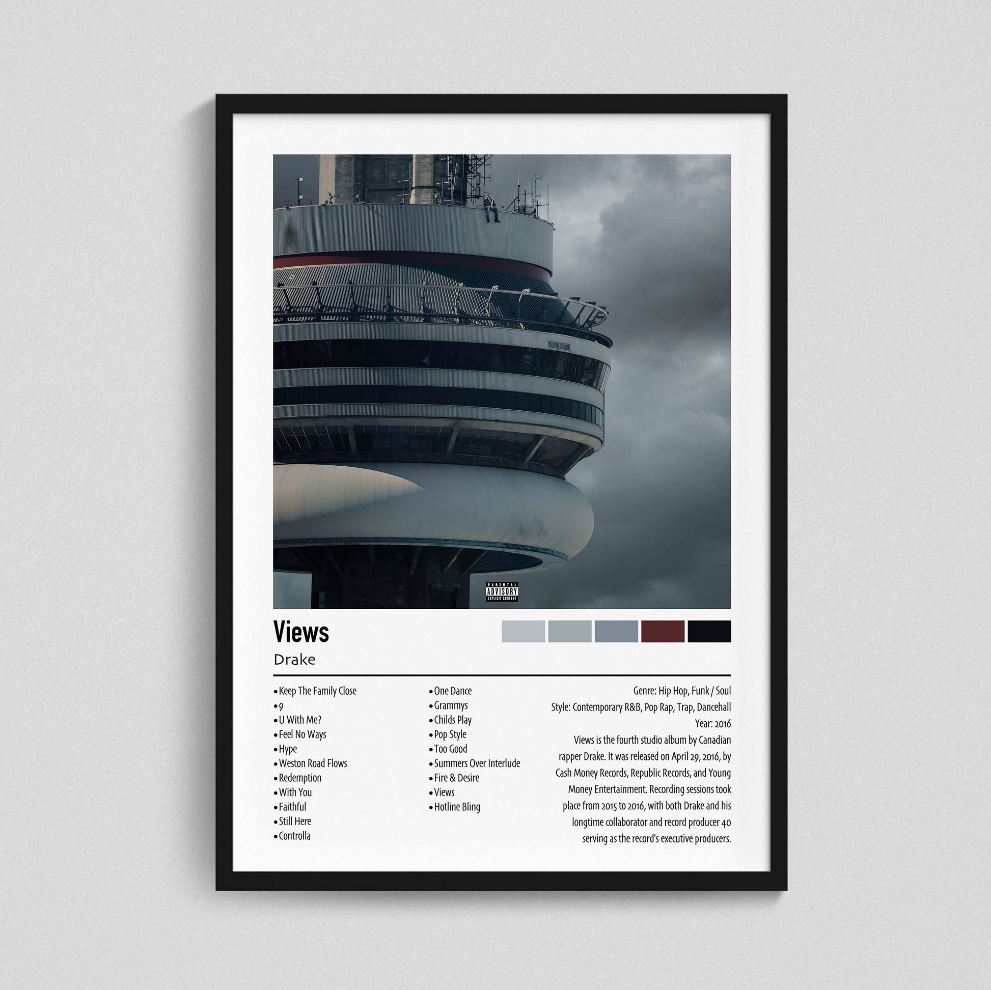 Drake | Views | Custom Album Cover Poster Print