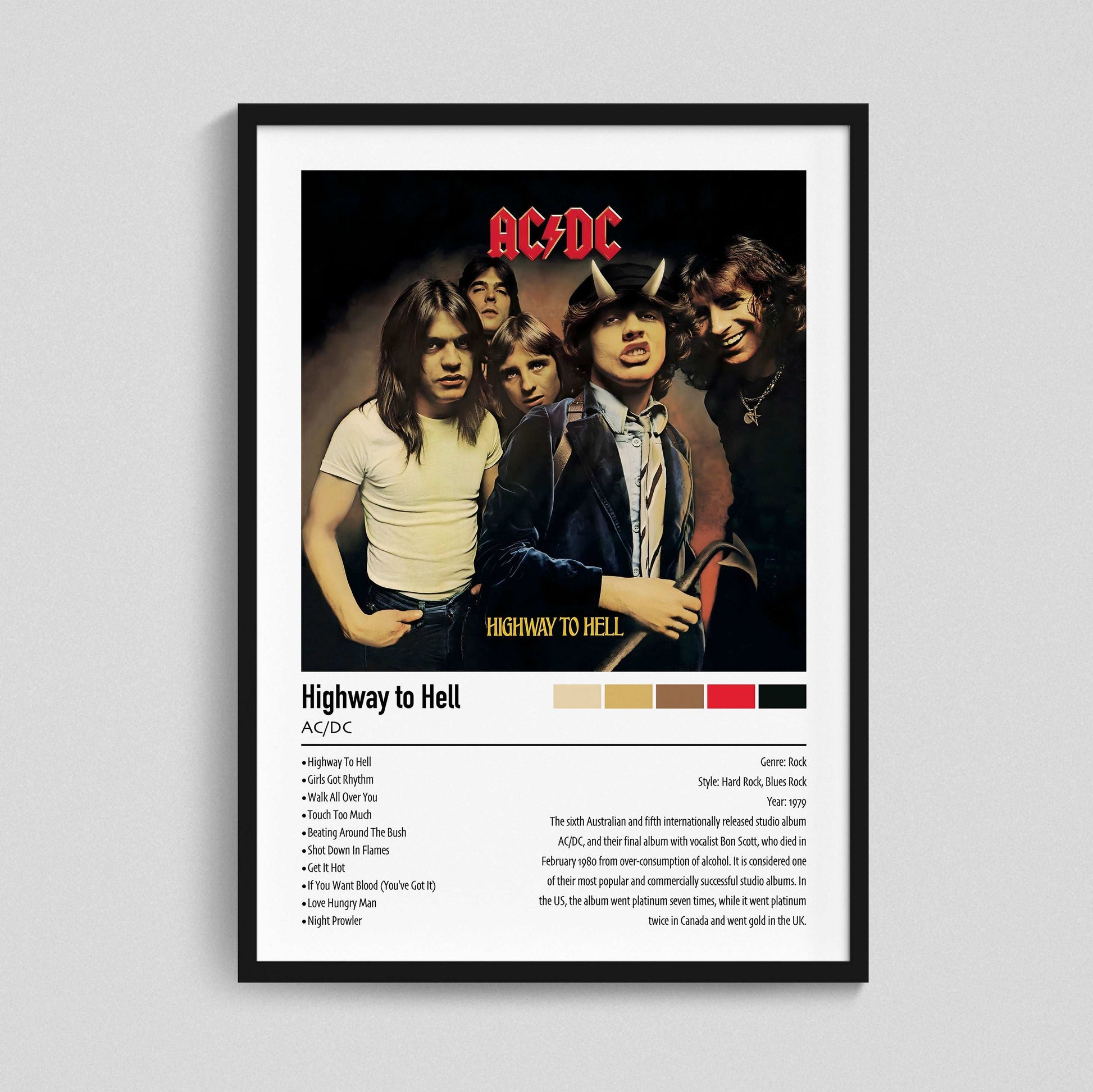 AC/DC | Highway To Hell | Custom Album Cover Poster Print