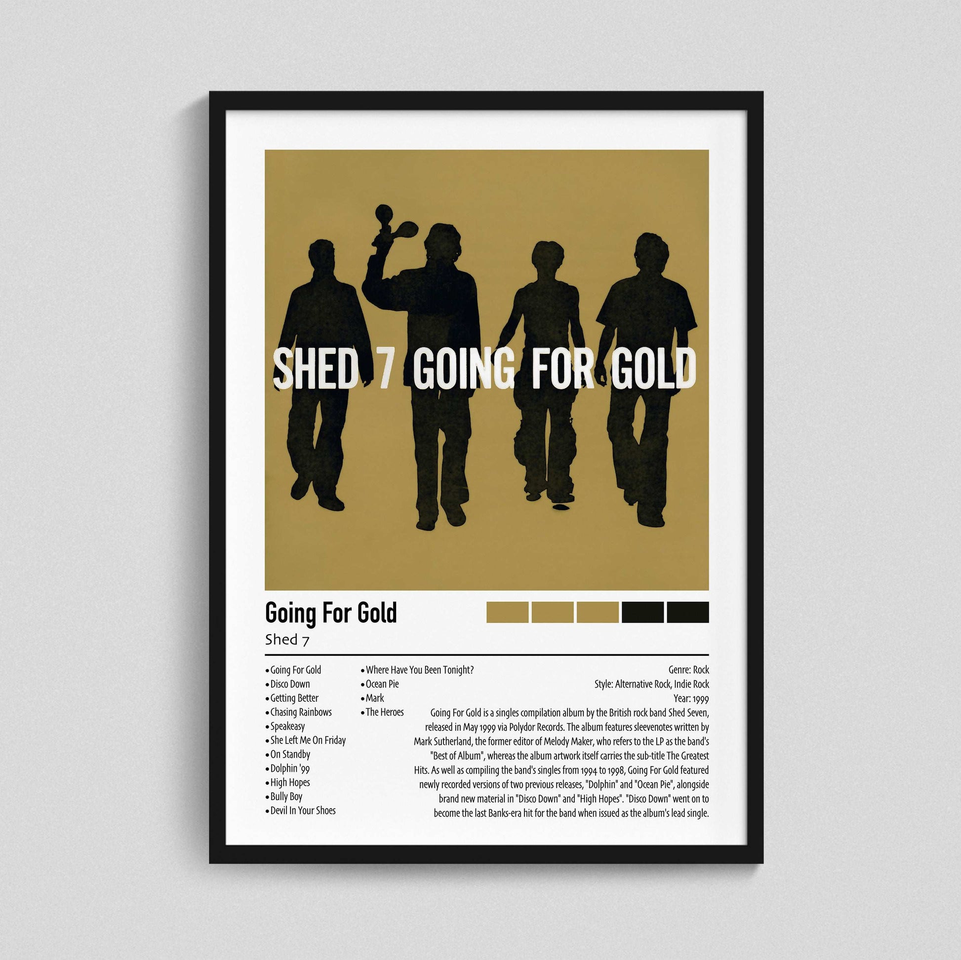 Shed 7 | Going For Gold | Custom Album Cover Poster Print
