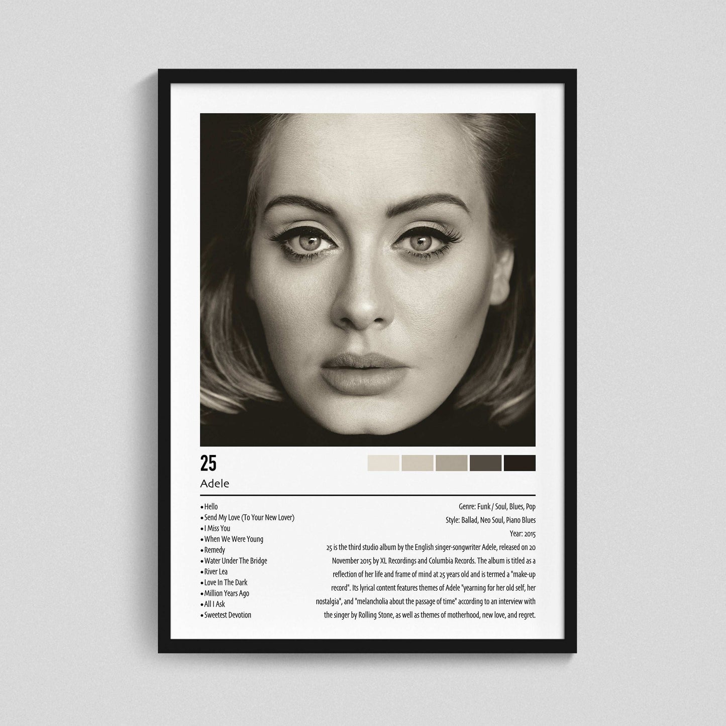 Adele | 25 | Custom Album Cover Poster Print