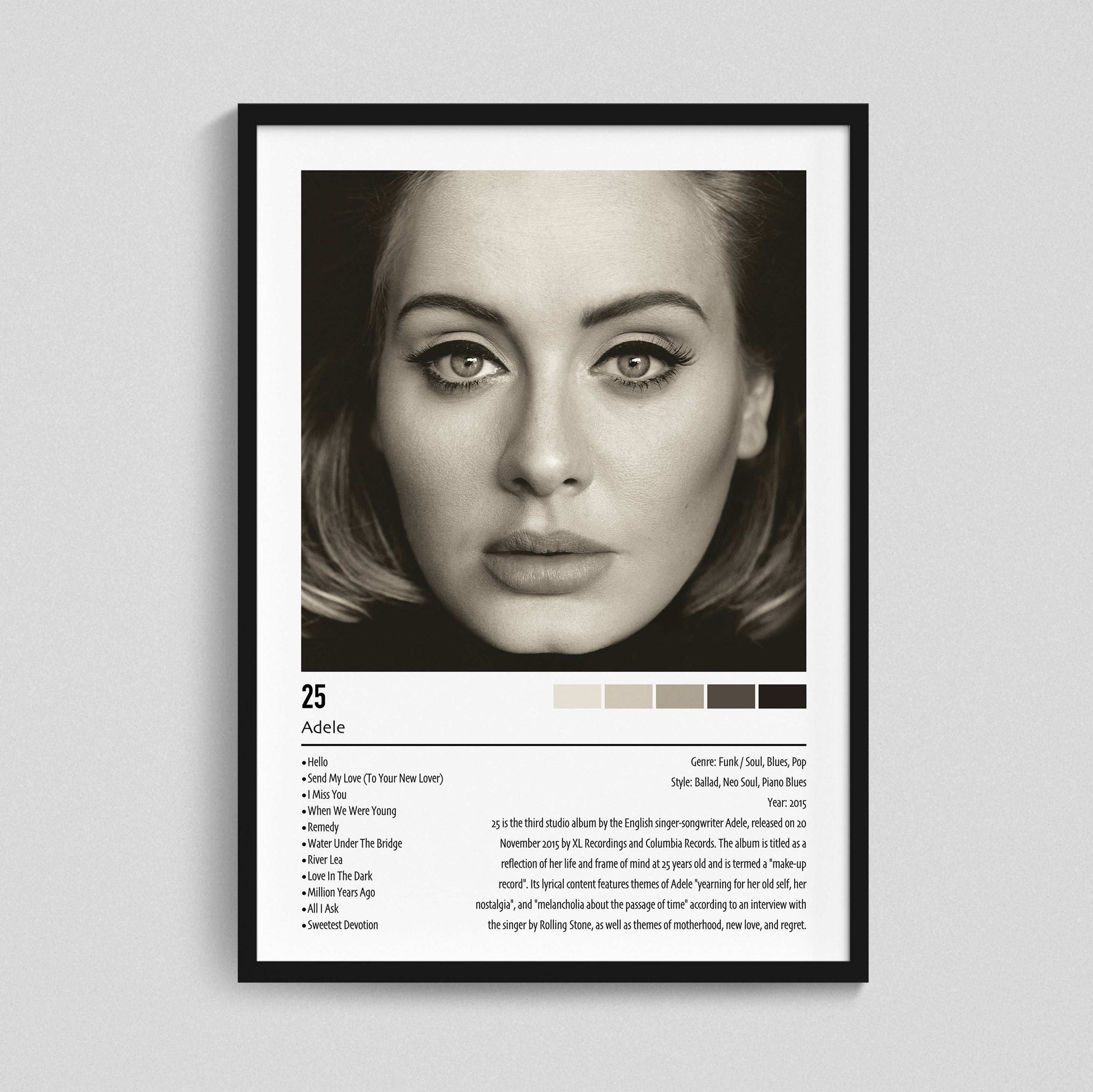 Adele | 25 | Custom Album Cover Poster Print