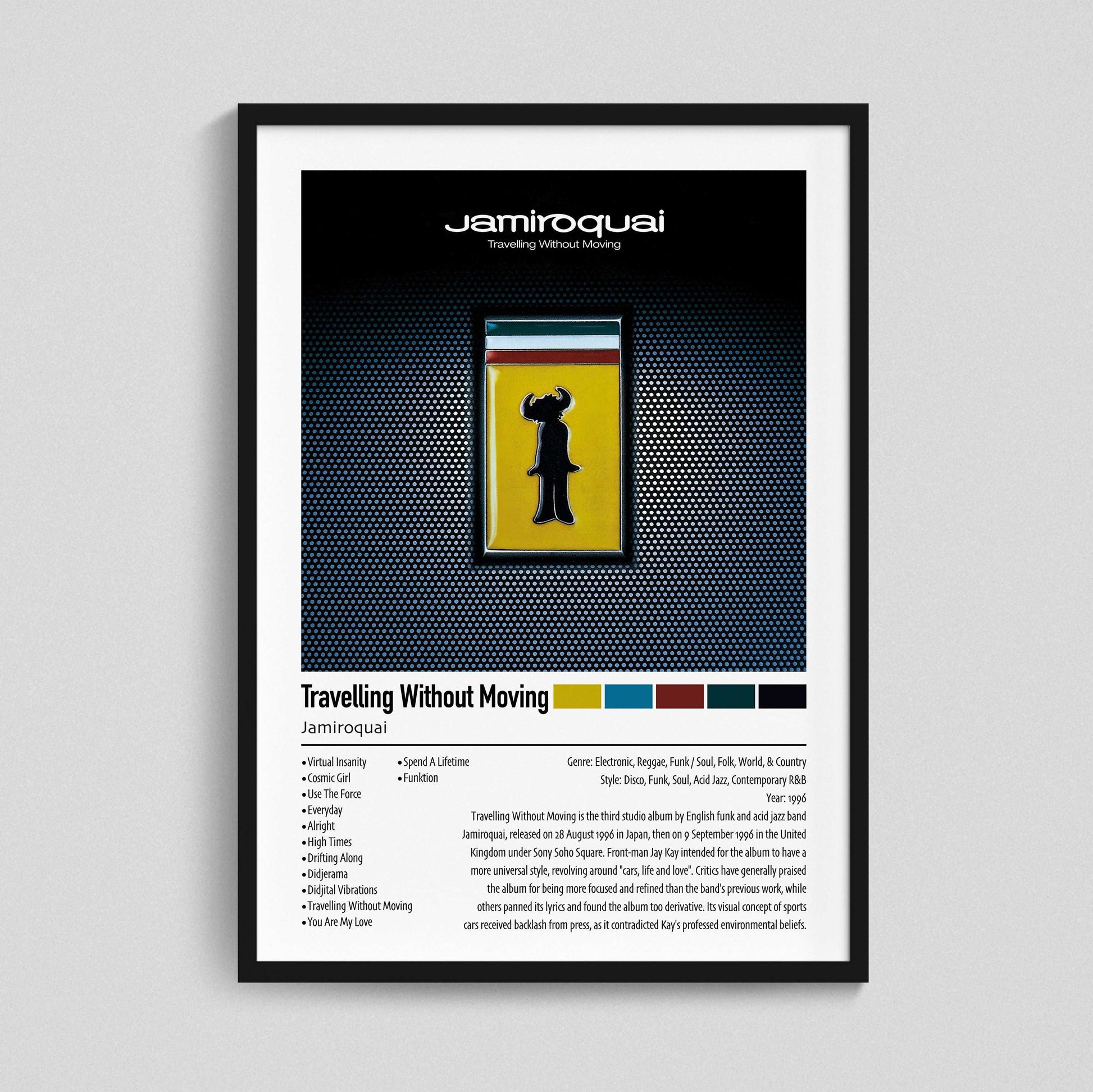 Jamiroquai | Travelling Without Moving | Custom Album Cover Poster Print