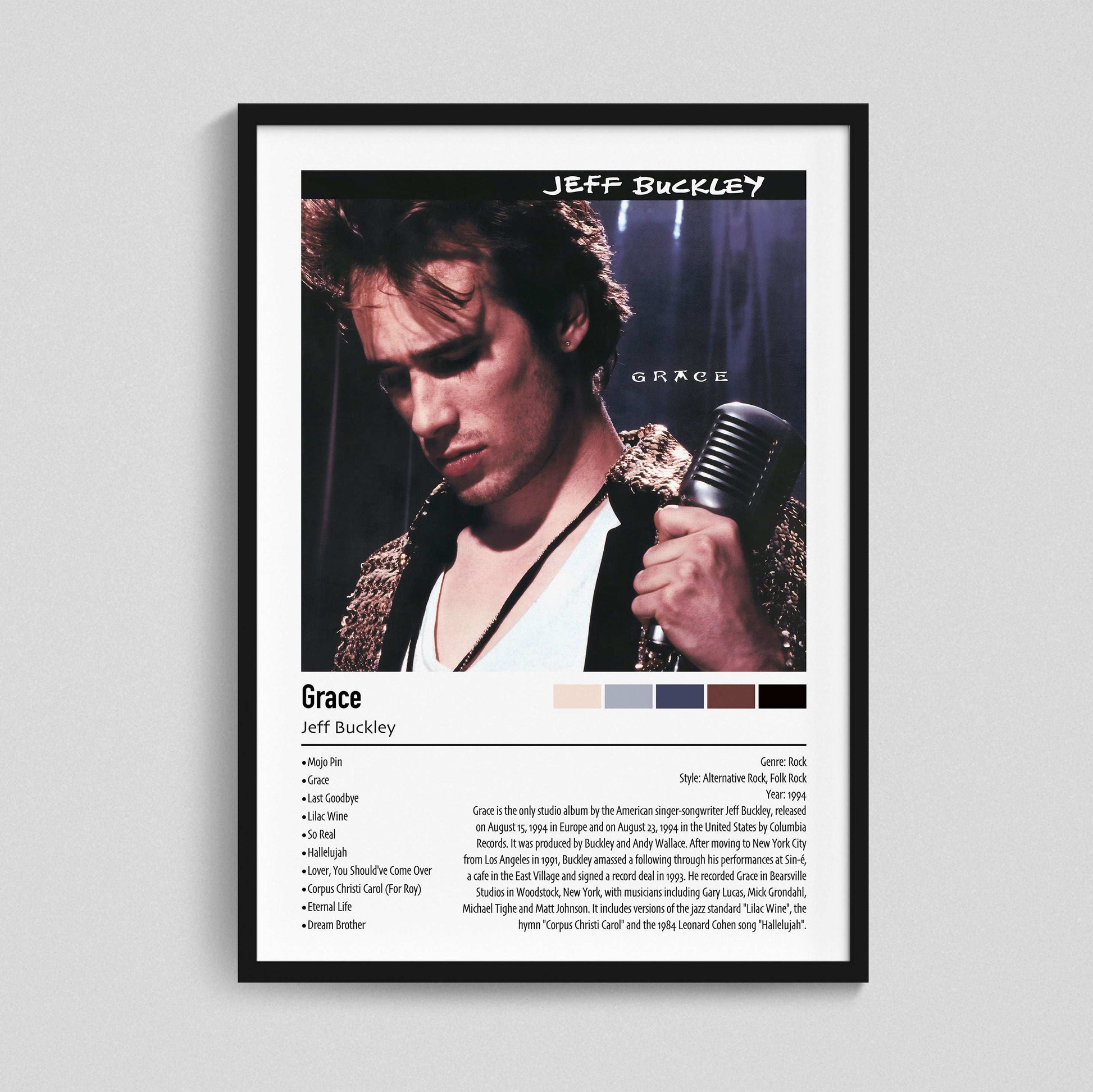 Jeff Buckley | Grace | Custom Album Cover Poster Print