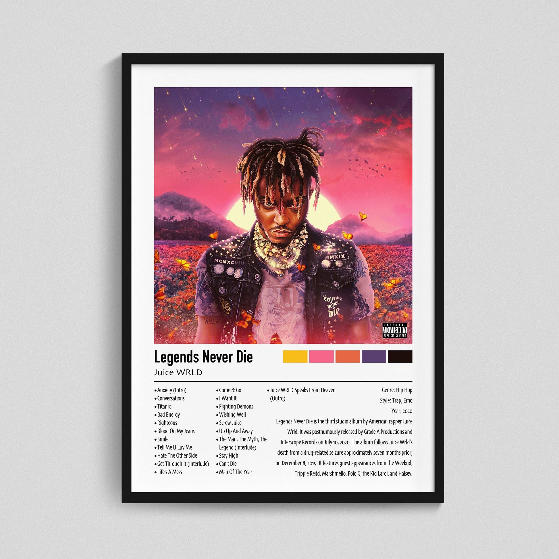 Juice WRLD | Legends Never Die | Custom Album Cover Poster Print